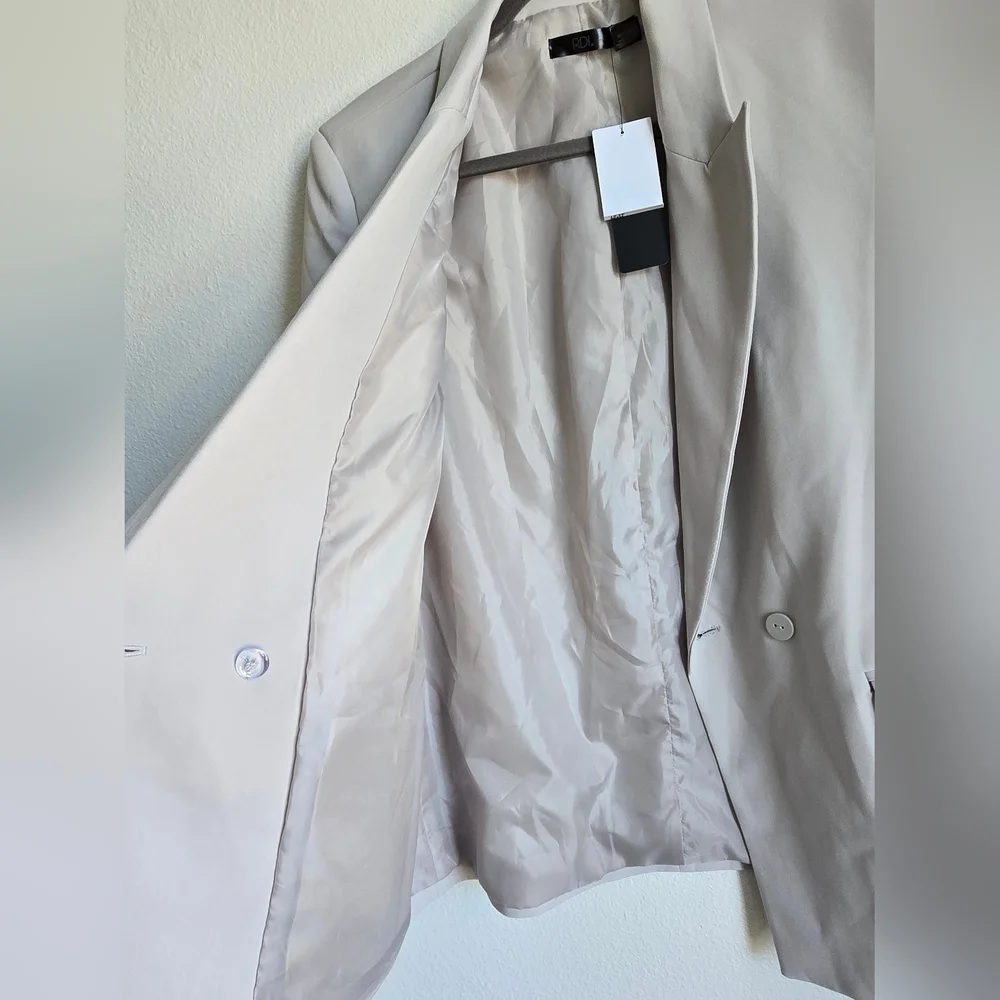 NWT RDI Gray Lightweight Shirt Jacket with Notched Lapel - Picture 8 of 10